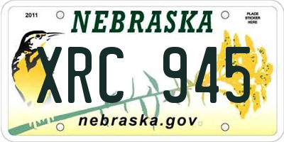 NE license plate XRC945