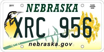 NE license plate XRC956