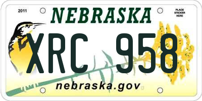 NE license plate XRC958