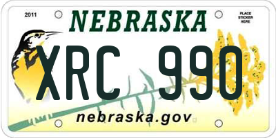 NE license plate XRC990