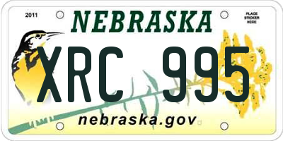 NE license plate XRC995