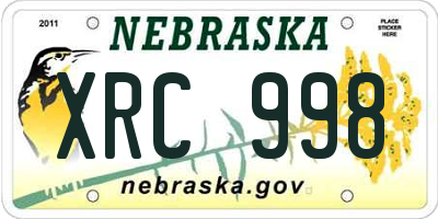 NE license plate XRC998