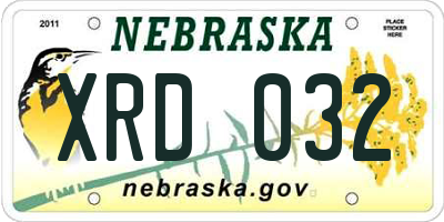 NE license plate XRD032