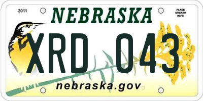 NE license plate XRD043