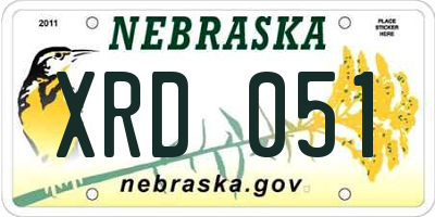 NE license plate XRD051