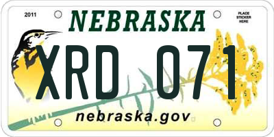NE license plate XRD071