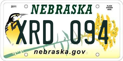 NE license plate XRD094