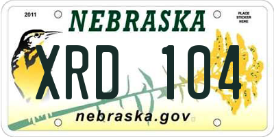 NE license plate XRD104