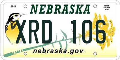 NE license plate XRD106