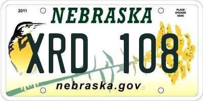 NE license plate XRD108