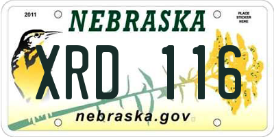 NE license plate XRD116
