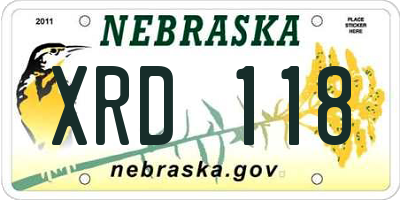 NE license plate XRD118