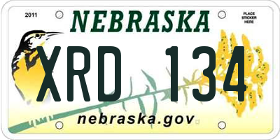 NE license plate XRD134