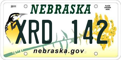 NE license plate XRD142