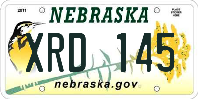 NE license plate XRD145