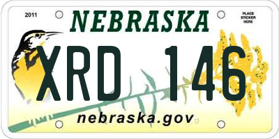 NE license plate XRD146