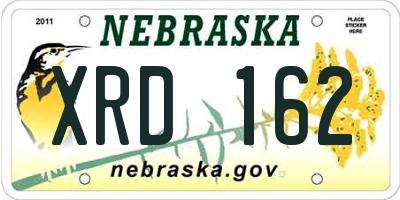 NE license plate XRD162