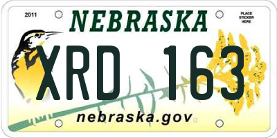NE license plate XRD163
