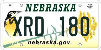 NE license plate XRD180