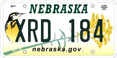 NE license plate XRD184