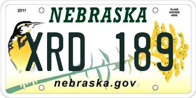 NE license plate XRD189