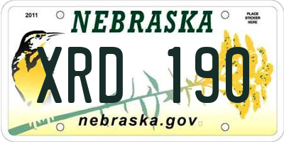 NE license plate XRD190
