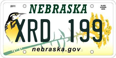 NE license plate XRD199