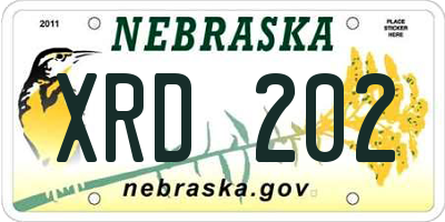 NE license plate XRD202
