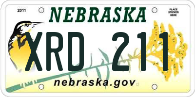 NE license plate XRD211