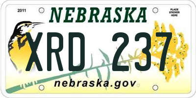 NE license plate XRD237