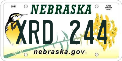 NE license plate XRD244