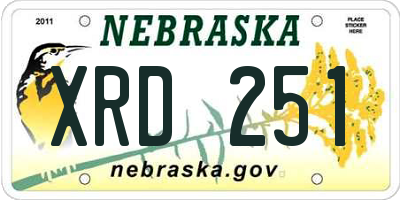 NE license plate XRD251