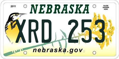 NE license plate XRD253