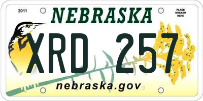 NE license plate XRD257