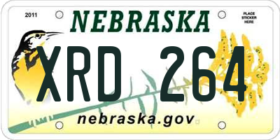 NE license plate XRD264