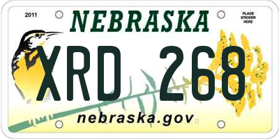 NE license plate XRD268