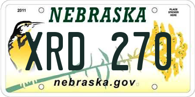 NE license plate XRD270