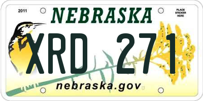 NE license plate XRD271