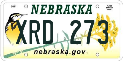 NE license plate XRD273