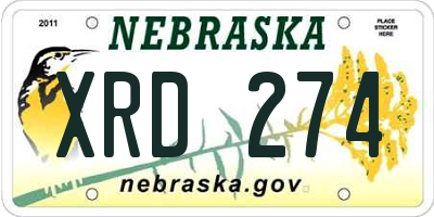 NE license plate XRD274