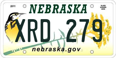 NE license plate XRD279