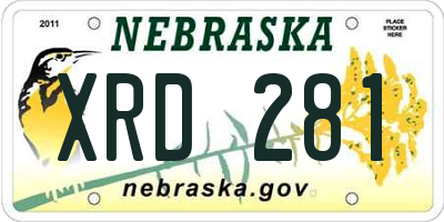 NE license plate XRD281