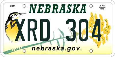 NE license plate XRD304