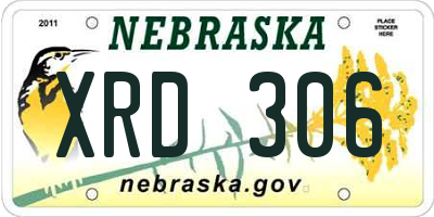 NE license plate XRD306