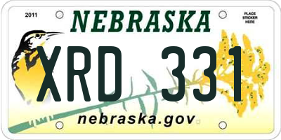NE license plate XRD331