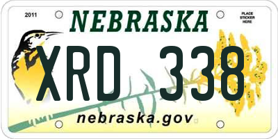 NE license plate XRD338
