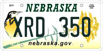 NE license plate XRD350