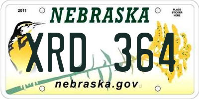 NE license plate XRD364