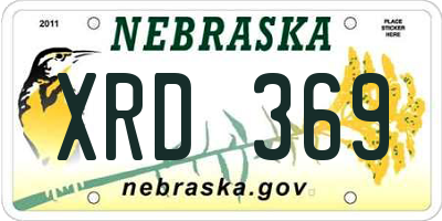 NE license plate XRD369