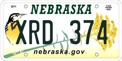 NE license plate XRD374